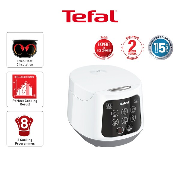 Tefal Easy Compact AI Smart Rice Cooker (1.0L/6-Cup) | RK7301
